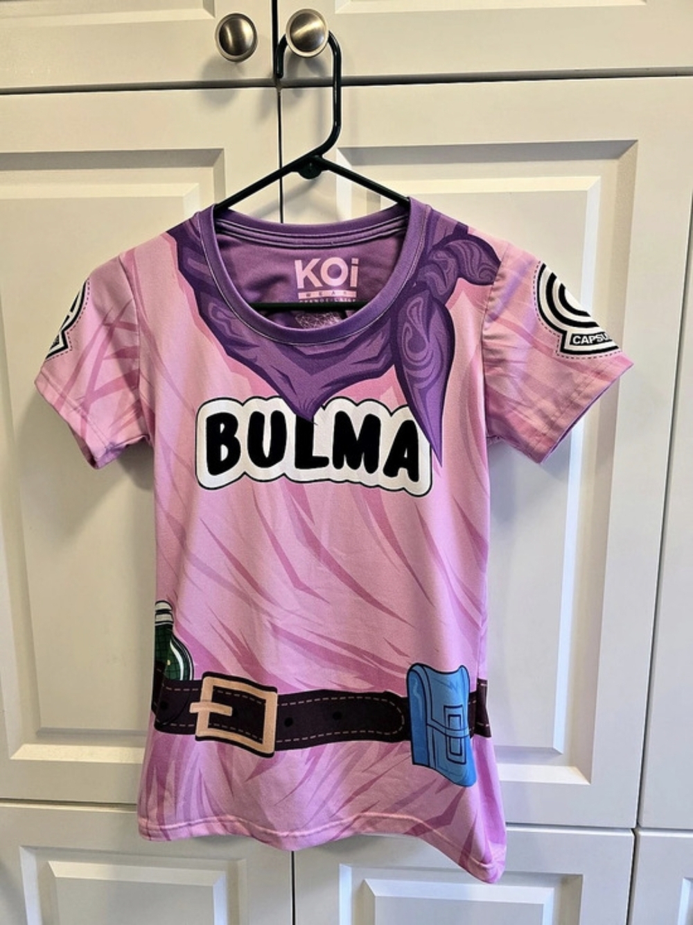 Dragon Ball Bulma Costume Shirt for Women Large KOI Wear Costume Cosplay Fitted
